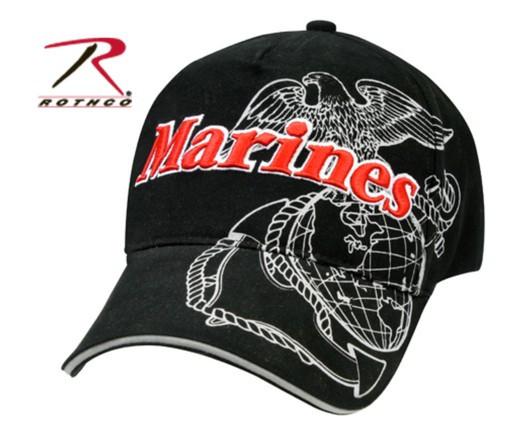 Ball Cap-Black with Red Marines and Gray EGA